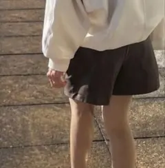 ZARA ブラウン フェイクレザー ショートパンツ XS