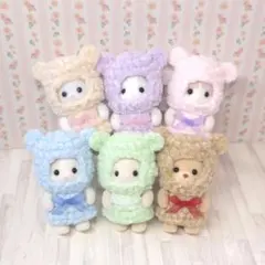 【即購入可】シルバニア赤ちゃんサイズ メンカラつなぎ 9色セット スノバニア 即購入可】シルバニア赤ちゃんサイズ メンカラつなぎ 9色セット