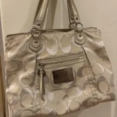 COACH コーチ トートバッグ ゴールド ラメ A4収納