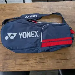 YONEX テニス ラケットバッグ ネイビー 赤いストライプ 軟式 硬式 紺色