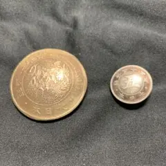 和柄コンチョ　インパクト5銭白銅　＋1円銀貨レプリカコンチョ