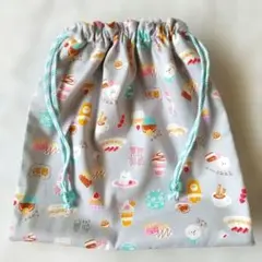 きんちゃく袋▪給食袋▪スウィーツ柄▪入園グッズ▪入学グッズ▪ハンドメイド