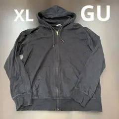 GU ライトウェイトフルジップパーカー 黒フーディ XL