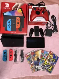 Nintendo Switch 有機ELモデル ソフト4本&コントローラーセット