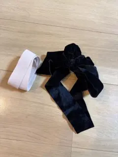 ヘアバンドセット（黒リボン、ピンク）