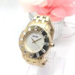 《稼働品》フォリフォリ★クォーツ腕時計★レディース★ゴールド★管理833bのサムネイル