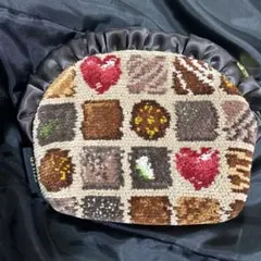 フェイラー　コフレドゥショコラ　ポーチ　フリル　ブラウン