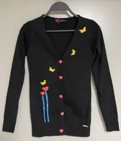 LOLITAS&L 蝶とハート 刺繍カーディガン ブラック Sサイズ