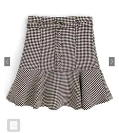 GRL ベルト付き千鳥格子柄フレアミニスカート[tu457]