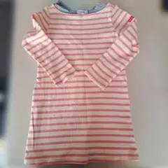 ミキハウス　 ストライプ長袖ワンピース 100