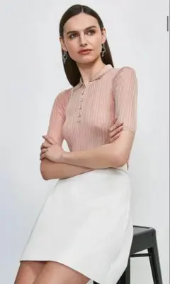 Karen Millen リブ編み ポロシャツ