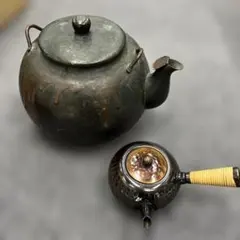 現状品としてお譲 銅製 水壺 薬缶 やかん 古道具 湯沸 銅壺 茶道具