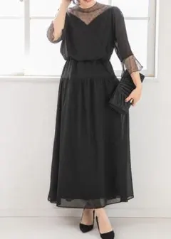 【PREFERIR】ドットレース フォーマルドレス ワンピース　M 004のサムネイル