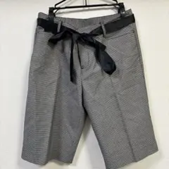 リボン付き千鳥格子柄ハーフパンツ