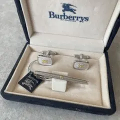 新品未使用 Burberrys タイピン カフス セット シルバーゴールドコンビ