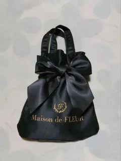 メゾンドフルール　リボントート エコバッグ　ギンガムチェック