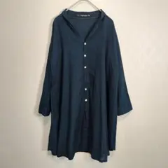 美品☆PAL'LAS PALACE インディゴ スキッパーシャツ シェルボタンのサムネイル