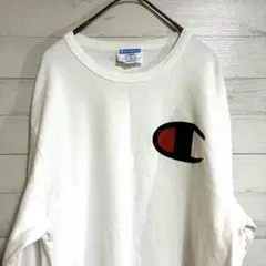 Champion ビッグロゴ ロングスリーブ ホワイト XL