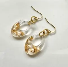 ≪340 ベージュ≫レジンピアス 400円 - メルカリ