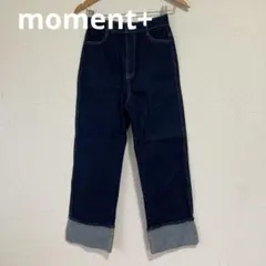 モーメントプラス moment+ ストレートデニム 折り返し裾 ハイウエスト Mのサムネイル
