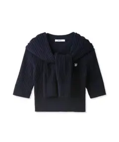 SNIDEL Sustainableパターンリブニットアンサンブル　ネイビー