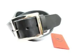 栃木レザーベルト（黒）磨きニッケル鍍金バックル　４０ｍｍ幅　一枚革