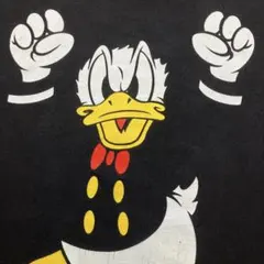 【USA製】90s Disney 怒りドナルド ブラック 黒 Tシャツ 激レア