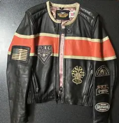 ハーレーダビッドソン ピンク スワロフスキー ライダース 本革 M