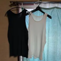 新品2セット GU コットンカラーリブタンクトップ ユニクロ タンクトップ