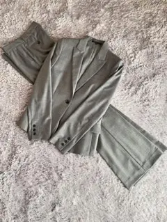 【Theory】定番 セットアップ パンツ スーツ 美脚 グレー 上L 下Mのサムネイル