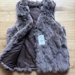 新品未使用　ティエドゥール レッキスラビット Ｖネックベスト 9号(M)モカ