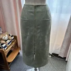 【美品】アーカイバ　スリット入りタイトスカート　グリーン　Mのサムネイル