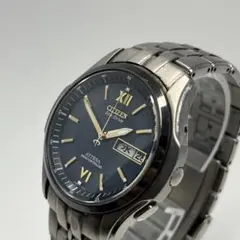 Citizen ATTESA 電波ソーラー チタン 曜日表示 ネイビー レア物