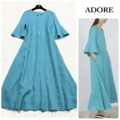【22SS★定価7万】美品★ADORE ライトリネンブロードコード刺繍ワンピース