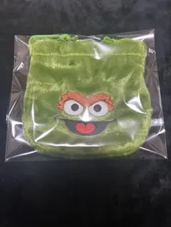 セサミストリート　フェイス巾着　オスカー