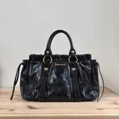 極美品 MIU MIU VITELLO LUX ミニ 2way ハンドバッグ 黒 - メルカリ