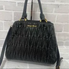 miumiu ミュウミュウ マテラッセ 2WAY ハンドバッグ　ブラック