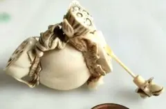 根付材 饅頭 彫刻 マンモス 牙 印籠 煙草 煙管 白材 印材 根付 - メルカリ