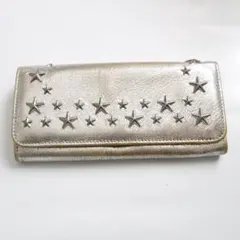 ✈星　ジミーチュウ　ニノ　レザー　２つ折り 財布　スタッズ　グリッター シルバーのサムネイル