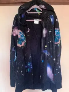スカラー 宇宙柄 ビッグフードパーカー