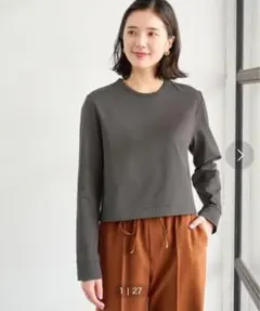 再値下げ！　グリーンレーベルリラクシング　スビンコットン コンパクトプルオーバー