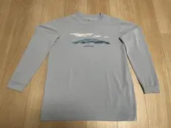mont-bell 長袖Tシャツ 水色 山の風景プリント　XS(160cm相当)
