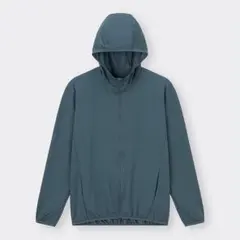 GU ジーユー UVカット フルジップパーカ 長袖 メンズ XL ダークグリーン