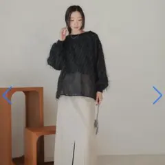 boujeloud ブージュルード シアーシャギーレイヤードスウェットトップス