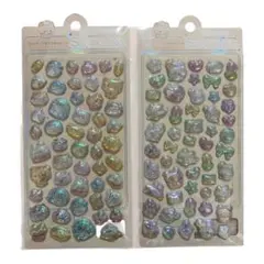 残り3点！3dレリーフクリスタルシール　ぷっくりシール　ぽっこりシール２枚set