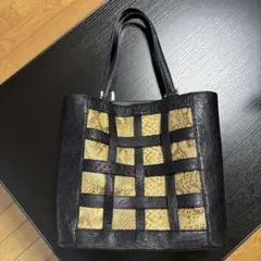 DEORONオーストリッチトートバッグGOLD