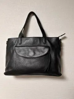 レザー　ハンドバック　ブラック