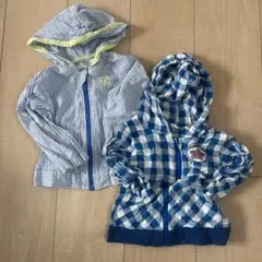 ベビー用ジップアップパーカー　80、90 ２枚セット