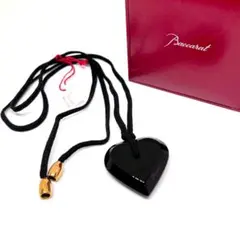 美品✨ Baccarat バカラ ネックレス ハート ブラック クリスタル