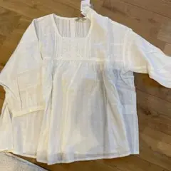 ボイルサッカーパーツレースブラウス